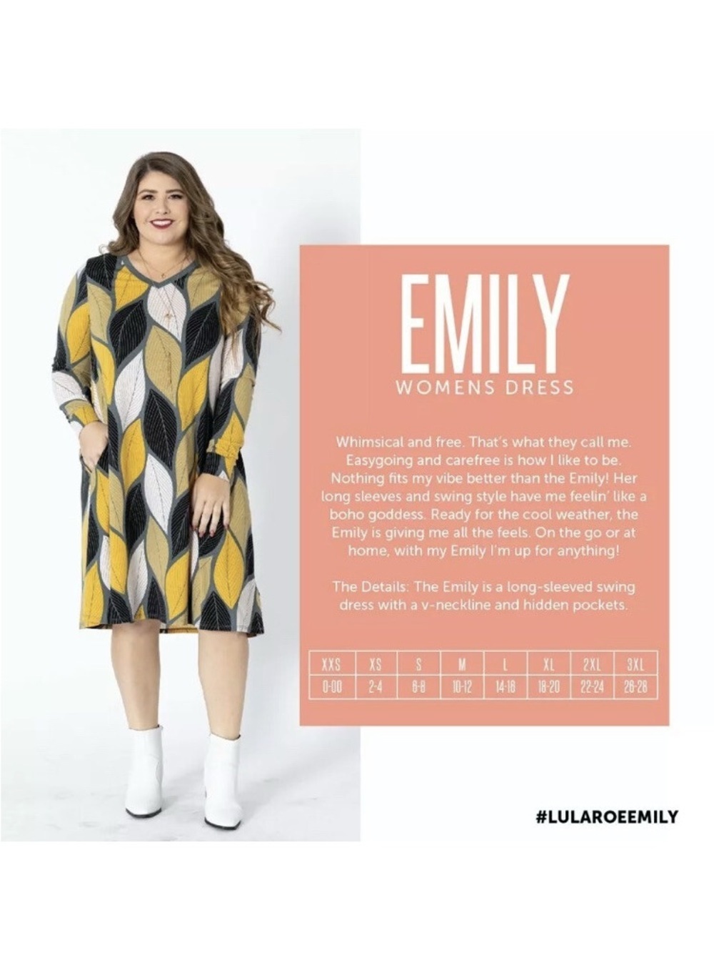 LuLaRoe Emily Brown and Black Striped V-Neck Long Sleeve Dress - Picture 4 of 4